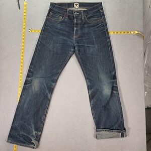 Tellason Jeans Mens Selvedge Med Wash Blue Honeycomb White Oak Fits 30x30